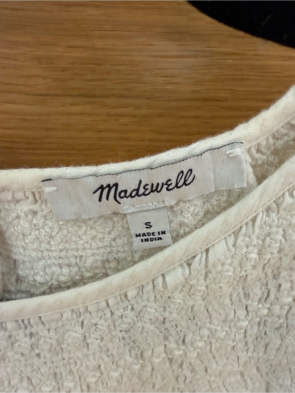 Madewell White Embroidered Smocked Peasant Blouse - Picture 3 of 5